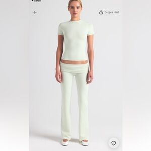 NWT SKIMS Cotton Jersey Foldover Pant Spearmint Size Medium